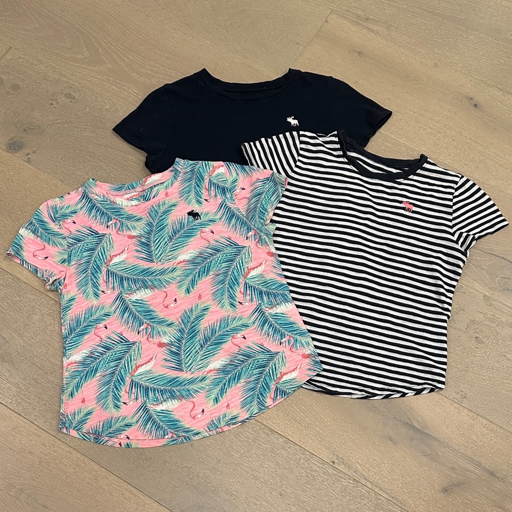 Abercrombie Kids Flamingo and Striped Tee Trio